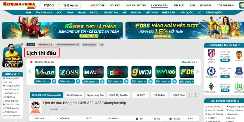 Khái quát về công cụ xem lịch thi đấu bóng đá trực tuyến